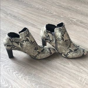 Snakeskin booties